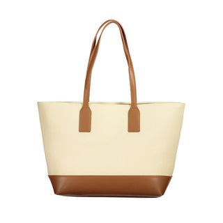 Beige Polyurethane Women's Shoulder Bag
