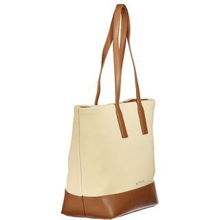 Beige Polyurethane Women's Shoulder Bag
