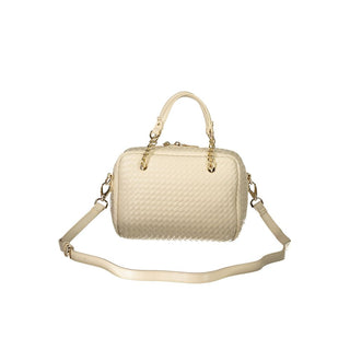 Beige Polyurethane Womens Bag
