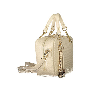 Beige Polyurethane Womens Bag