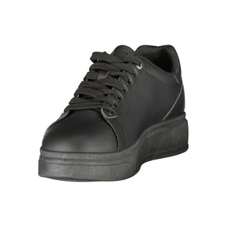 Black Polyester Men's Sneaker