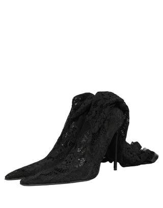 Black Taormina Lace Socks Boots Pumps Shoes