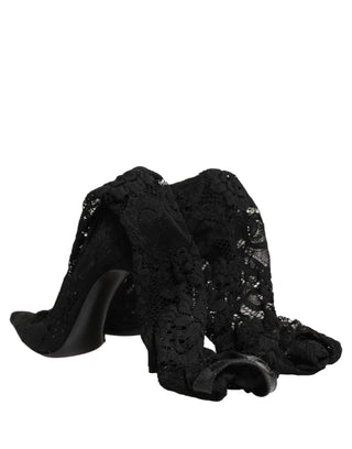 Black Taormina Lace Socks Boots Pumps Shoes