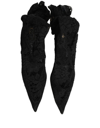 Black Taormina Lace Socks Boots Pumps Shoes