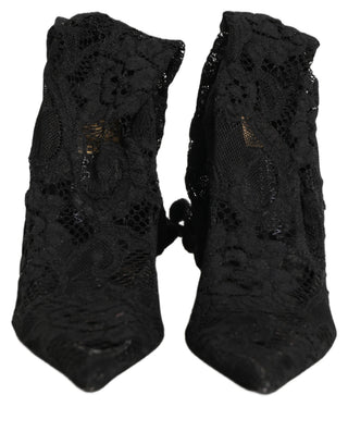 Black Taormina Lace Socks Boots Pumps Shoes
