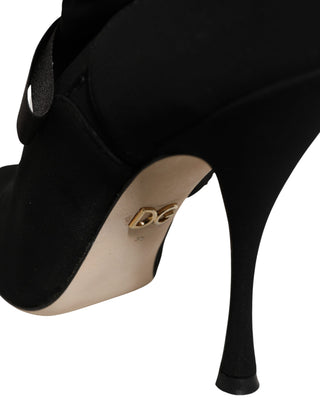 Black Stiletto Heels Mid Calf Boots Shoes