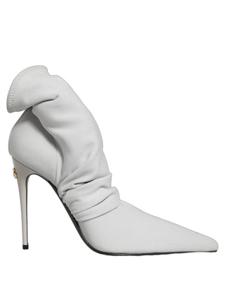 Gray Stretch Socks Heels Ankle Boots Shoes