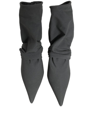 Botines grises de tacón con calcetines elásticos