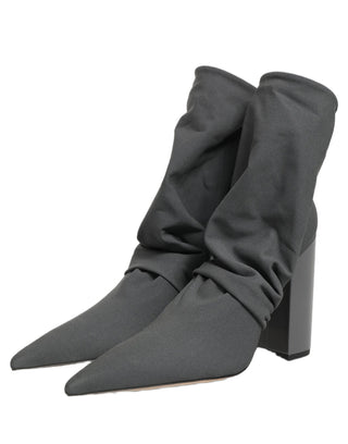 Botines grises de tacón con calcetines elásticos