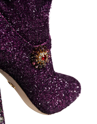 Purple Crystal Lurex Fantasy Boots Shoes