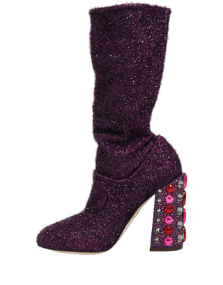 Purple Crystal Lurex Fantasy Boots Shoes