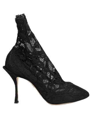 Black Socks Taormina Lace Pumps Boots Shoes