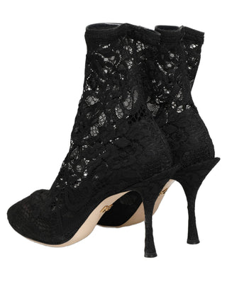 Black Socks Taormina Lace Pumps Boots Shoes