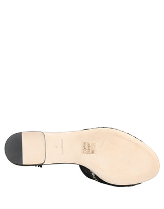 Black Devotion Lace Flats Slip On Shoes