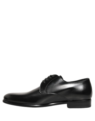 Zapatos de vestir negros de cuero con cordones Derby
