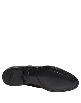 Zapatos de vestir negros de cuero con cordones Derby