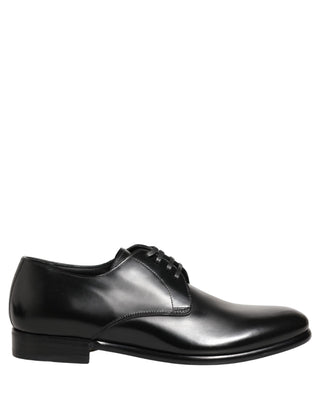 Zapatos de vestir negros de cuero con cordones Derby