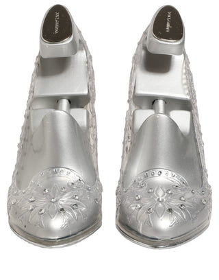 CINDERELLA Floral Crystal Heels Clear
