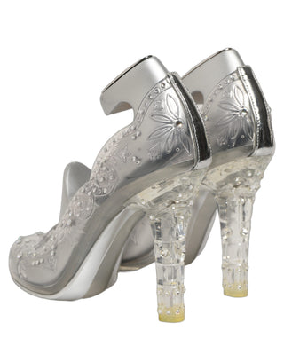 CINDERELLA Floral Crystal Heels Clear