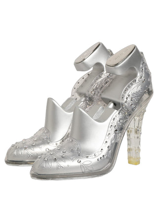 CINDERELLA Floral Crystal Heels Clear