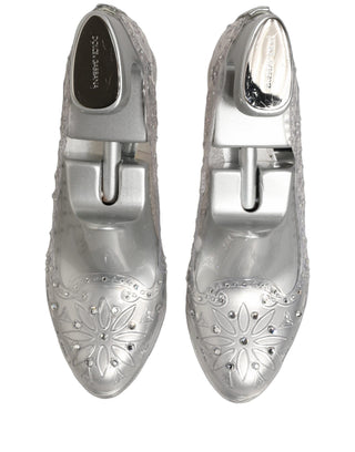 CINDERELLA Floral Crystal Heels Clear