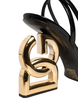 Black Leather Ankle Strap Heels Sandals Shoes