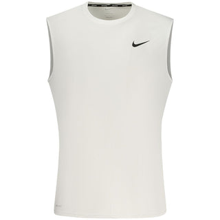 White Polyester Men's Tank
