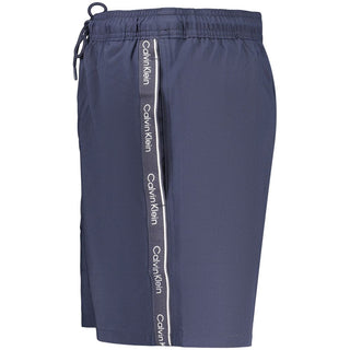 Blue Polyester Men's Swim Shorts