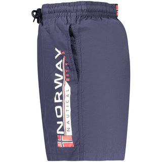 Blue Polyamide Men's Swimwear