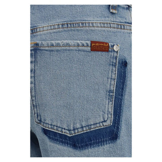 Jeans de pierna recta de algodón azul