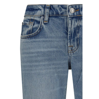 Blue Cotton Flared Jeans