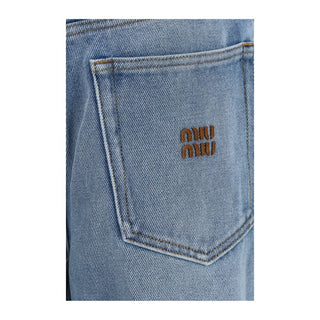 Blue Polyester Relaxed Fit Jeans