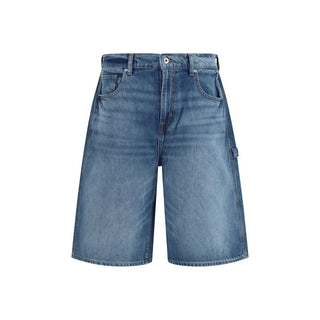 Blue Cotton Bermuda Shorts