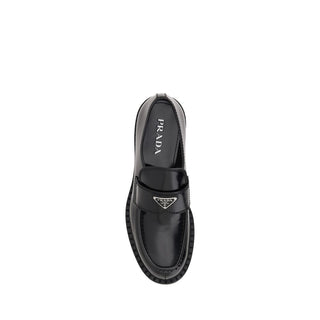 Black Calf Leather Bos Taurus Platform Loafers