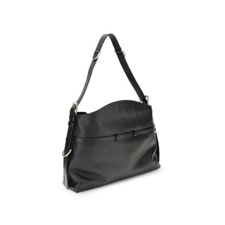 Bolso de mano de cuero de becerro negro Bos Taurus