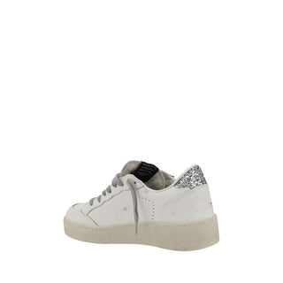 Silver Calf Leather Bos Taurus Low Top Sneakers