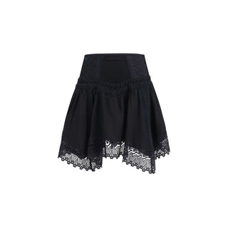 Black Cotton Mini Skirt