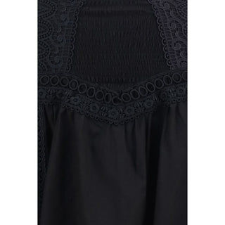 Black Cotton Mini Skirt