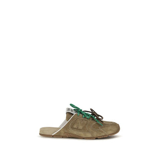 Beige Calf Leather Bos Taurus Athletic Sneakers