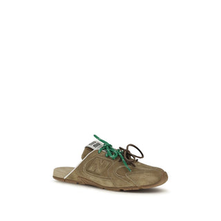 Beige Calf Leather Bos Taurus Athletic Sneakers