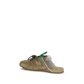 Beige Calf Leather Bos Taurus Athletic Sneakers