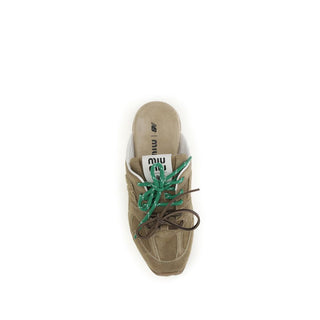 Beige Calf Leather Bos Taurus Athletic Sneakers