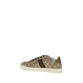 Beige Polyester Athletic Sneakers