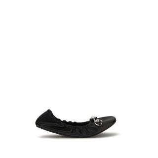 Black Calf Leather Bos Taurus Ballet Flats