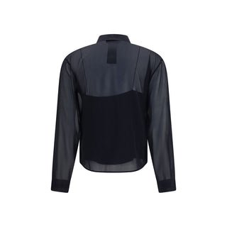 Black Silk Pattern Shirt