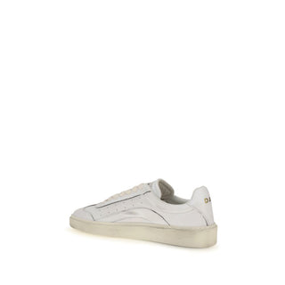 White Calf Leather Bos Taurus Low Top Sneakers