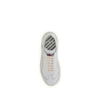White Calf Leather Bos Taurus Low Top Sneakers