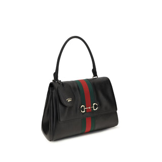Bolso de mano de cuero de becerro negro Bos Taurus