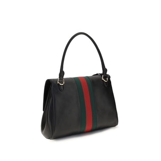Bolso de mano de cuero de becerro negro Bos Taurus