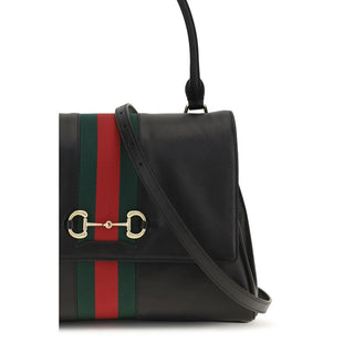 Bolso de mano de cuero de becerro negro Bos Taurus